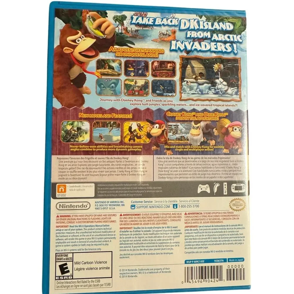 Donkey Kong Country Tropical Freeze Wii U 2014 Factory Sealed